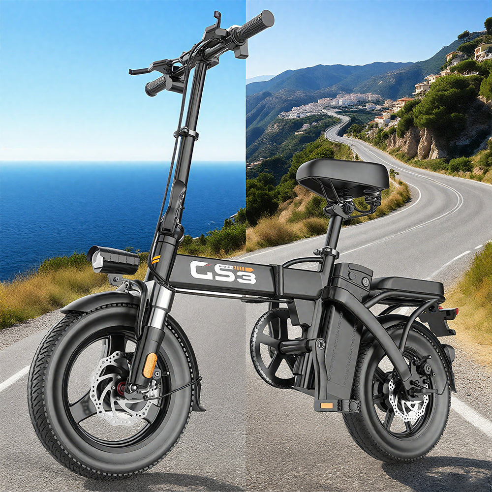 Adult folding electric bike, 250W motor, top speed 15 mph, 48V removable battery, 40-mile range with assist, 14-inch compact folding electric bike, suitable for adult commuting, off-road riding, grocery shopping, park riding, Christmas gift