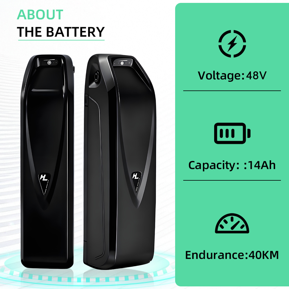 Hailong 48V 15Ah Ebike Battery 13S7P Up to 672Wh Capacity, 1000+ Cycles, Indicator Light 40A BMS for 500W–1800W Electric Bikes, Tricycles, and Mountain Models