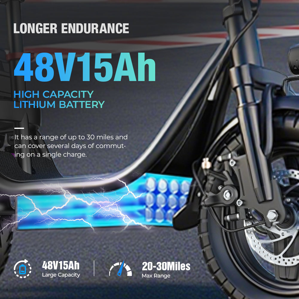 The GQ8 folding electric scooter boasts a maximum range of 20-40 miles, a 250W motor, a top speed of 20 mph, comfortable 14-inch pneumatic tires, and a lightweight, foldable design with moderate motor power and speed.