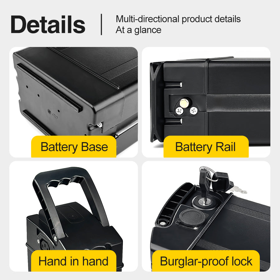 48v 15ah Lithium-ion Electric Bicycle Battery Pack for E-Bike, Inductive Battery Is Tailored for Folding Electric Bicycles And Is Compatible with Different Bike Models. A Specific Charger Is Provided