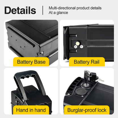 48v 15ah Lithium-ion Electric Bicycle Battery Pack for E-Bike, Inductive Battery Is Tailored for Folding Electric Bicycles And Is Compatible with Different Bike Models. A Specific Charger Is Provided