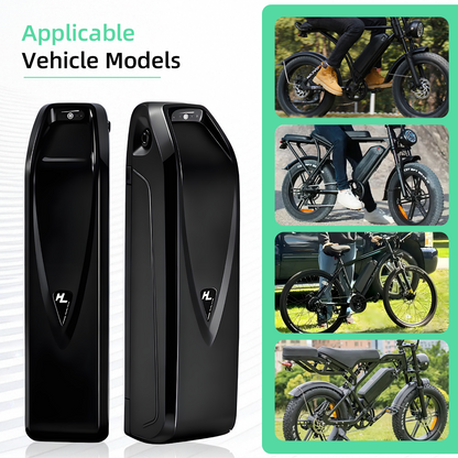 Hailong 48V 15Ah Ebike Battery 13S7P Up to 672Wh Capacity, 1000+ Cycles, Indicator Light 40A BMS for 500W–1800W Electric Bikes, Tricycles, and Mountain Models