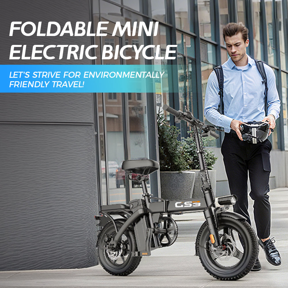 Adult folding electric bike, 250W motor, top speed 15 mph, 48V removable battery, 40-mile range with assist, 14-inch compact folding electric bike, suitable for adult commuting, off-road riding, grocery shopping, park riding, Christmas gift
