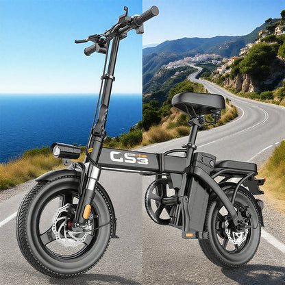 Adult folding electric bike, 250W motor, top speed 15 mph, 48V removable battery, 40-mile range with assist, 14-inch compact folding electric bike, suitable for adult commuting, off-road riding, grocery shopping, park riding, Christmas gift